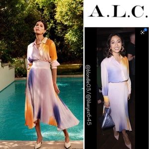 A.L.C. Sonali Dip Dye Shark Bite Hem Skirt M